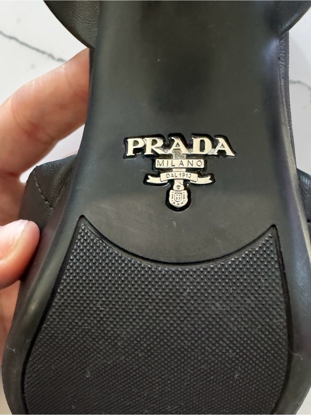 Prada Black Quilted Leather Strap Sandals - Picture 13 of 14